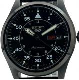 Seiko 5 Sports Flieger Automatic Black Dial Black Milanese Bracelet SRPH25K1