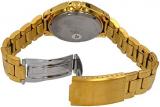 Orient RA-AB0F06S Men's Gold Tone Stainless Steel 3 Star Silver Dial Luminous Index Day Date Automatic Watch