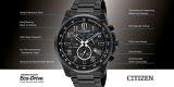 Citizen Eco-Drive Men's Chronograph Black Stainless Steel Watch