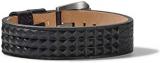 Bulova Jewelry Mens Precisionist Black Leather Belt-Strap Bracelet