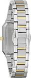 Bulova 98P209 Off White Glitz Dial Two Tone Silver/Gold Stainless Steel Bracelet Band Women's Watch, Silver