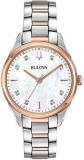 Bulova Womens Analogue Quartz Watch with Stainless Steel Strap 98P183