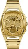 Bulova Men's CURV Chronograph Gold-Tone Stainless Steel Bracelet Watch 97A160, g...