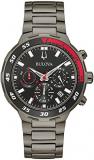 Bulova Men's Classic Sport Black Ion Plated Stainless Steel 6 Hand Chronograph Q...