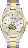 Bulova Men's Classic Surveyor Automatic Two Tone Stainless Steel Watch, Open Aperture Style: 98A284, Two-Tone, One Size, Classic Surveyor Automatic - 98A284