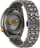 Bulova 98A294 Gold-Tone Skeleton Dial Gunmetal Grey Bracelet Mens Automatic Watch, Gunmetal Grey