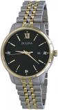 Bulova 98D163 Men's Two Tone Stainless Steel Black with Date 3-Hand Analog Watch