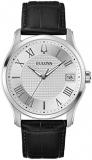 Bulova Wilton 96B388 Men's Quartz Watch Stainless Steel with Genuine Leather Str...