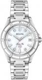 Bulova Womens Analogue Quartz Watch with Stainless Steel Strap 96P201