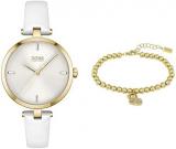 BOSS Watches and Jewelry Analog Quartz Watch and Stainless Steel Bracelet in Yellow Gold for Women