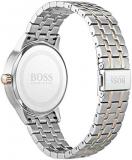 BOSS Men's Officer Quartz Two Tone Case and Two Tone Bracelet Casual Watch, Color: Rose Gold and Silver (Model: 1513688)