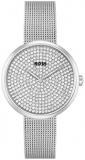 BOSS Analogue Quartz Watch for Women with Silver Stainless Steel Mesh Bracelet -...