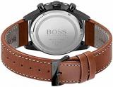 BOSS Men's Stainless Steel Quartz Watch with Leather Strap, Brown, 22 (Model: 1513851), brown, Quartz Watch,Chronograph