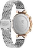 BOSS Analogue Multifunction Quartz Watch for Women with Silver Stainless Steel Mesh Bracelet, 1502551