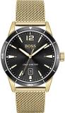 BOSS Analogue Multifunction Quartz Watch for Men with Gold Coloured Stainless Steel Mesh Bracelet - 1513901