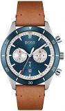 Hugo by Hugo Boss Black Men's Stainless Steel Quartz Watch with Leather Strap, B...