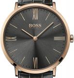 BOSS Men's Analogue Quartz Watch with Leather Strap, Gray – 1513372