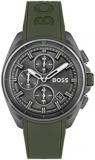 BOSS Chronograph Quartz Watch for Men with Olive Green Silicone Bracelet - 1513952