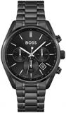 BOSS Chronograph Quartz Watch for Men with Black Stainless Steel Bracelet - 1513...