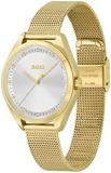 BOSS Analogue Quartz Watch for Women with Gold Coloured Stainless Steel Mesh Bracelet - 1502669