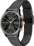 BOSS Chronograph Quartz Watch for Men with Black Stainless Steel Mesh Bracelet - 1513811