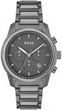BOSS Chronograph Quartz Watch for Men with Grey Stainless Steel Bracelet - 15140...