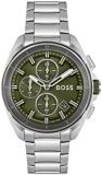 BOSS Chronograph Quartz Watch for Men with Silver Stainless Steel Bracelet - 151...