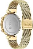 BOSS Analogue Multifunction Quartz Watch for Women with Gold Coloured Stainless Steel Mesh Bracelet - 1502552