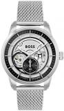 BOSS Automatic Watch for Men with Silver Stainless Steel Mesh Bracelet - 1513945