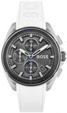 BOSS Chronograph Quartz Watch for Men with White Silicone Bracelet - 1513948