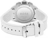 BOSS Chronograph Quartz Watch for Men with White Silicone Bracelet - 1513948