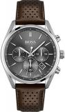 BOSS Chronograph Quartz Watch for Men with Brown Leather Strap - 1513815