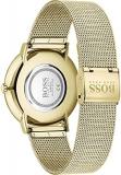 BOSS Analogue Quartz Watch for Men with Gold Coloured Stainless Steel Mesh Bracelet - 1513909