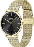 BOSS Analogue Quartz Watch for Men with Gold Coloured Stainless Steel Mesh Bracelet - 1513909