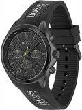 BOSS Chronograph Quartz Watch for Men with Black Silicone Bracelet - 1513859