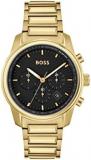 BOSS Chronograph Quartz Watch for Men with Gold Coloured Stainless Steel Bracele...