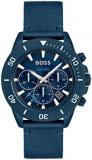 BOSS Chronograph Quartz Watch for Men with Blue Ocean Plastic Textile Strap - 15...