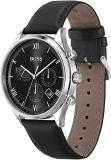 BOSS Chronograph Quartz Watch for Men with Black Leather Strap - 1513888