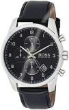 BOSS Chronograph Quartz Watch for Men with Black Leather Strap - 1513782