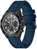 BOSS Chronograph Quartz Watch for Men with Blue Silicone Bracelet - 1513972