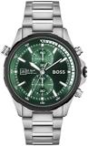 BOSS Chronograph Quartz Watch for Men with Silver Stainless Steel Bracelet - 1513930