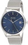 BOSS Analogue Quartz Watch for Men with Silver Stainless Steel Mesh Bracelet - 1513876