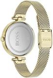 BOSS Analogue Quartz Watch for Women with Gold Coloured Stainless Steel Mesh Bracelet - 1502586