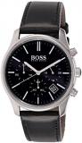 BOSS Chronograph Quartz Watch for Men with Black Leather Strap - 1513430