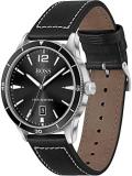 BOSS Analogue Quartz Watch for Men with Black Leather Strap - 1513898