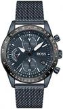 BOSS Chronograph Quartz Watch for Men with Blue Stainless Steel Mesh Bracelet - ...