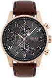 BOSS Chronograph Quartz Watch for Men with Brown Leather Strap - 1513496