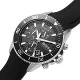 BOSS Chronograph Quartz Watch for Men with Black Silicone Bracelet - 1513912