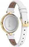BOSS Analogue Quartz Watch for Women with White Leather Strap - 1502588