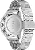 BOSS Chronograph Quartz Watch for Men with Silver Stainless Steel Mesh Bracelet - 1513905